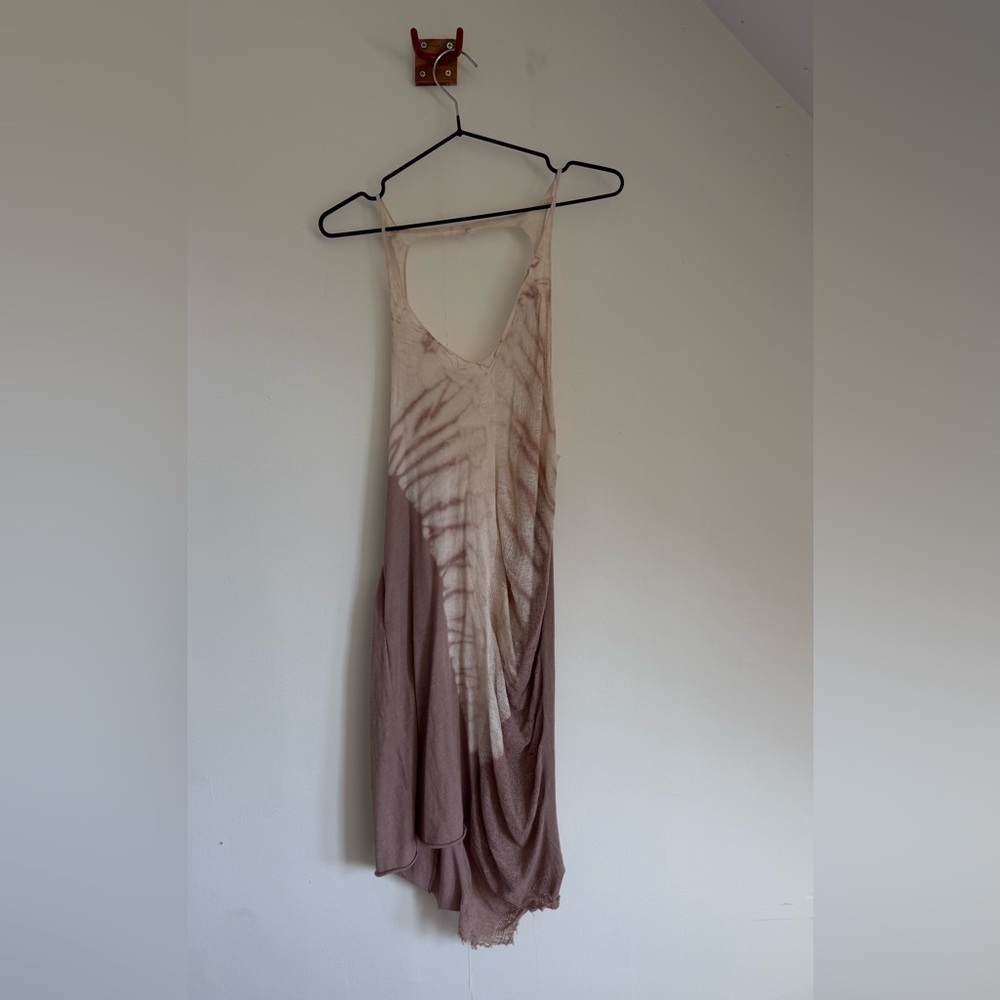 Raquel Allegra Taupe and Cream Tie-Dye Gauze Dress - Size 1